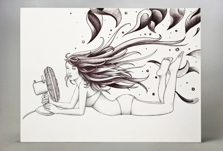 Formato: 30×23 cm su carta; penna a sfera nera.