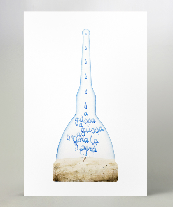 Acquerelli e penne a sfera colorate su carta da acquerello in formato A3.